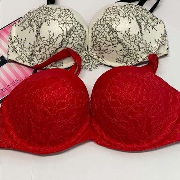 🔥 lot 2  VICTORIA SECRET BRA 32DD push-up multi-way strapless New - Picture 2 of 8